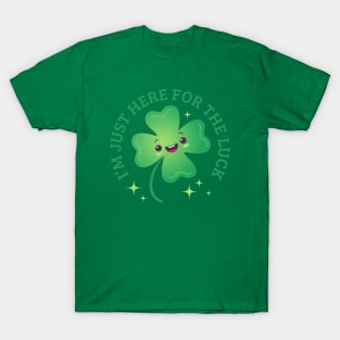 Cute four leaf lucky clover in cute kawaii style T-Shirt